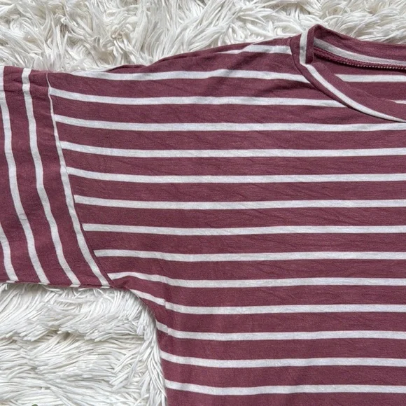 Magic Fit Striped Short Sleeve Top 💗 Pink & Ivory - Picture 7 of 13